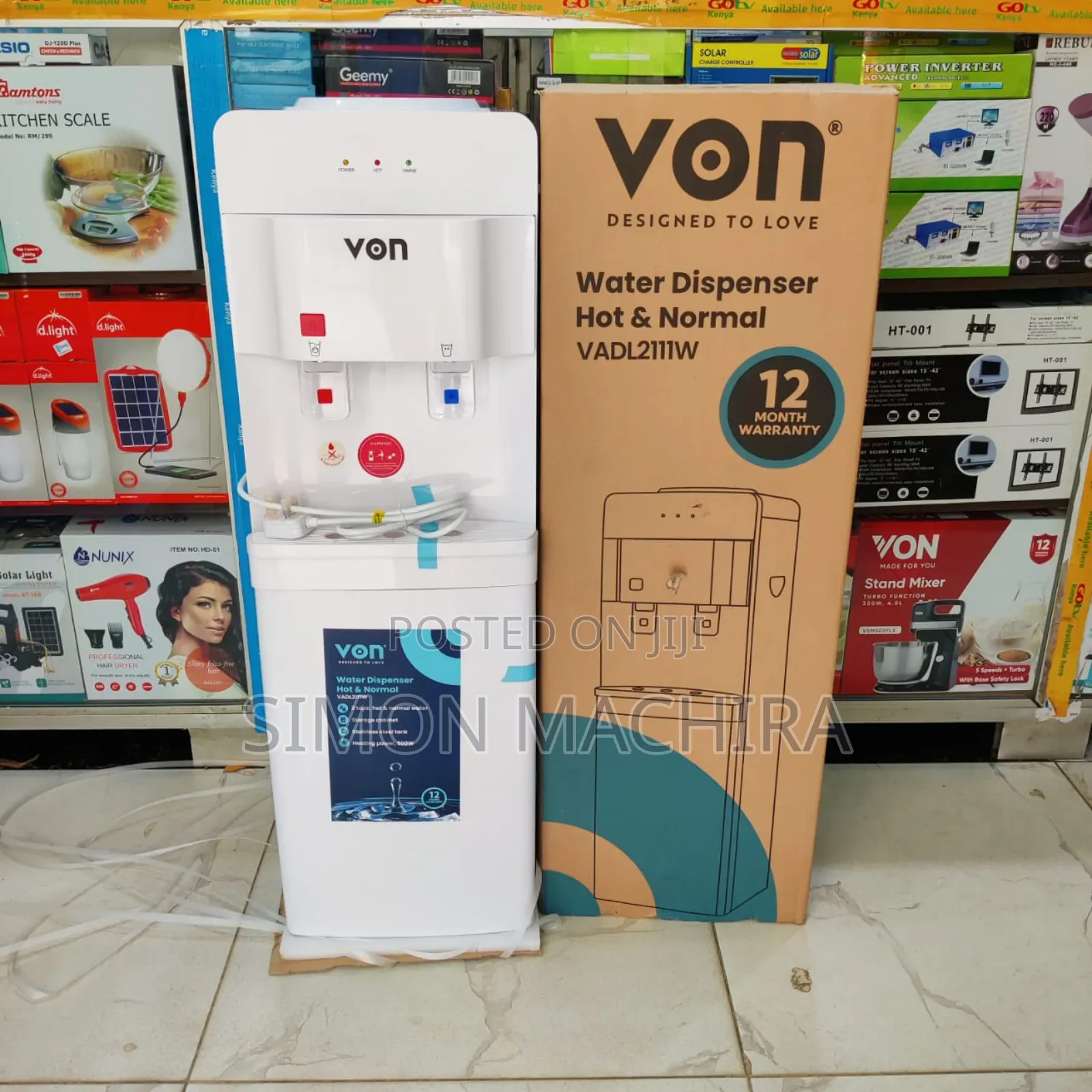 Von Dispenser Hot and Normal (White)