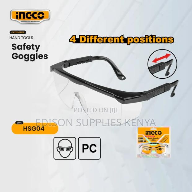 INGCO Safety Goggles HSG04 Clear Safety Glasses Adjustable
