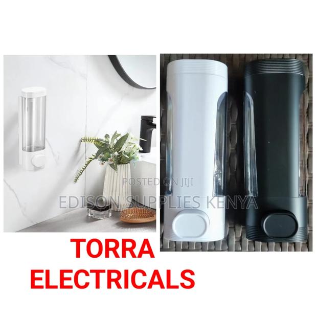 Liquid Soap Dispenser Wall Mounted 400ml BLACK / WHITE - thumbnail 2