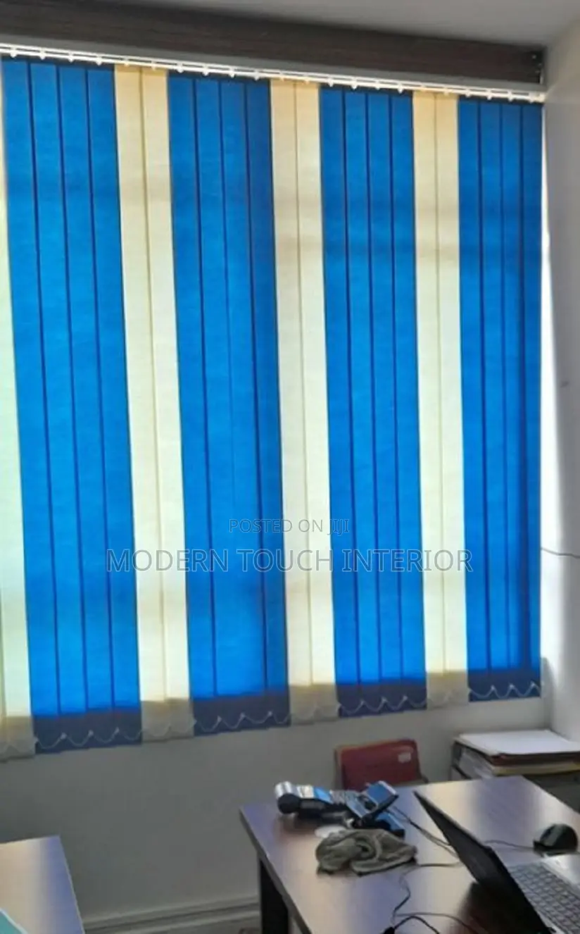 Vertical Blinds ( Blue Blended With White)