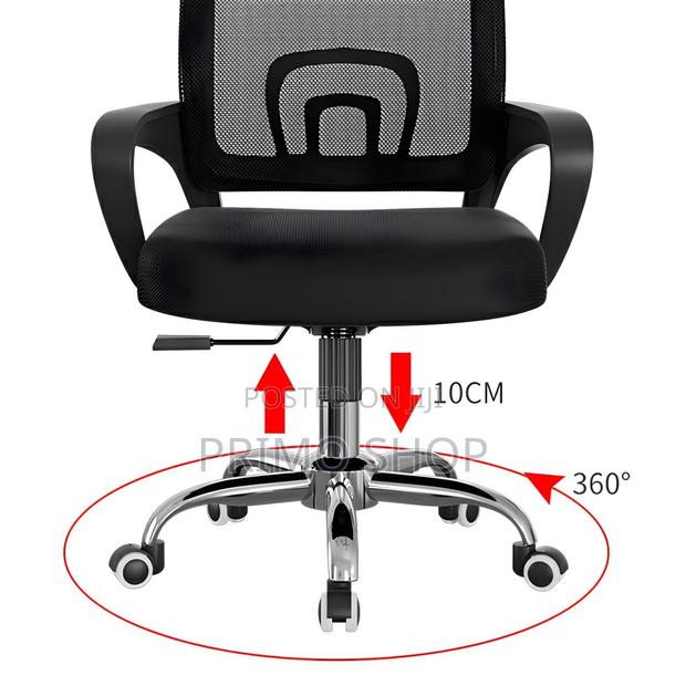 Elegant Black Midback Mesh Task Chair With Adjustable Height - thumbnail 4