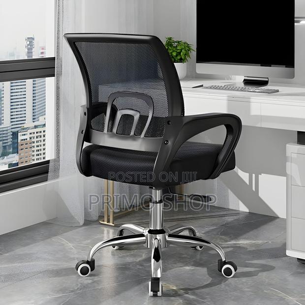Elegant Black Midback Mesh Task Chair With Adjustable Height - thumbnail 5