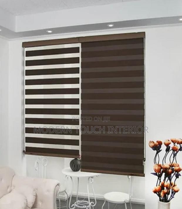 Sheer Roller Blinds - Brown Sheer Roller Blinds