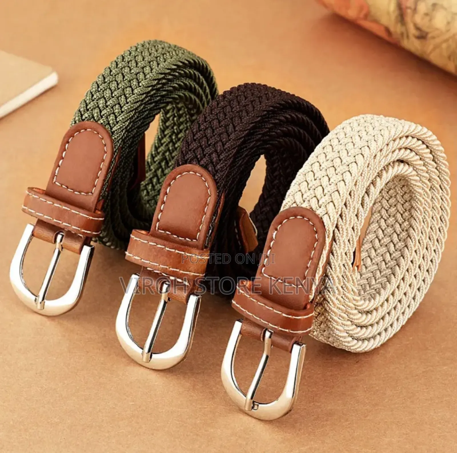 Canva Waist Belt Woven Stretching Designer Belt Size 26 - 36