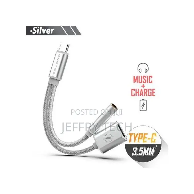 2 in 1 Usb-C to 3.5mm Aux Audio Cable Earphone Jack Adapter