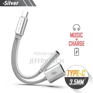 2 in 1 Usb-C to 3.5mm Aux Audio Cable Earphone Jack Adapter