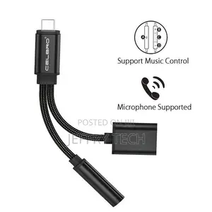 2 in 1 Usb-C to 3.5mm Aux Audio Cable Earphone Jack Adapter