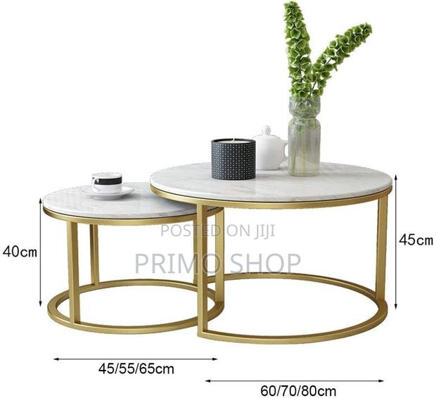 Round Marble Coffee Table -2pcs - thumbnail 5