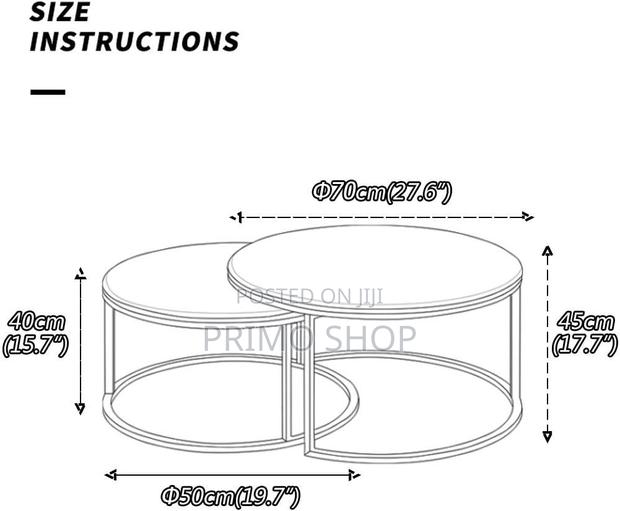 Round Marble Coffee Table -2pcs - thumbnail 11