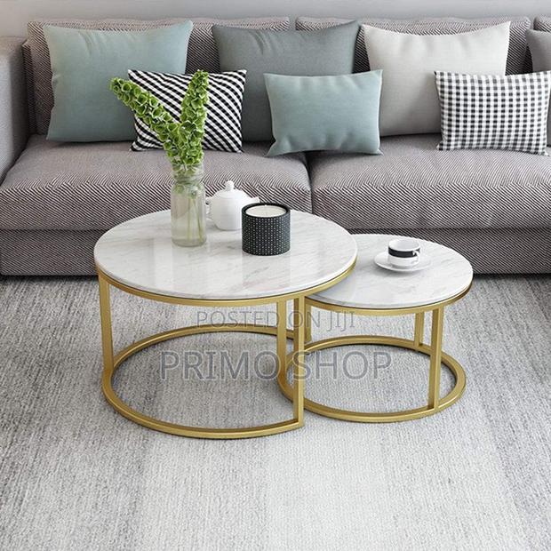 Round Marble Coffee Table -2pcs - thumbnail 4