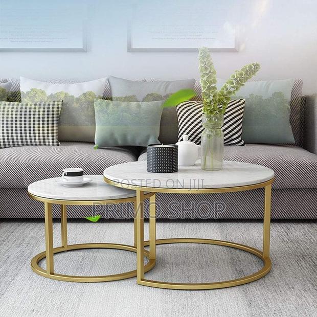Round Marble Coffee Table -2pcs - thumbnail 6