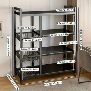 Kitchen Rack With Movable Lockable Wheels