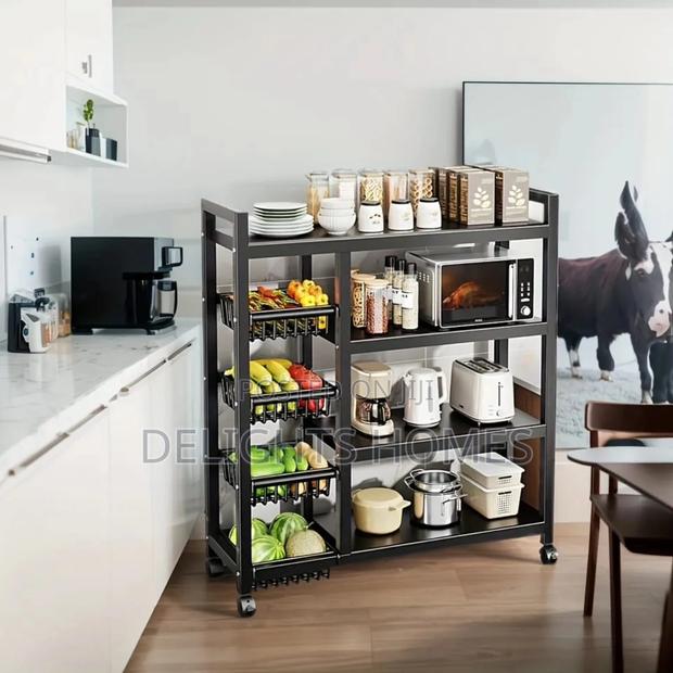 Kitchen Rack With Movable Lockable Wheels - thumbnail 2
