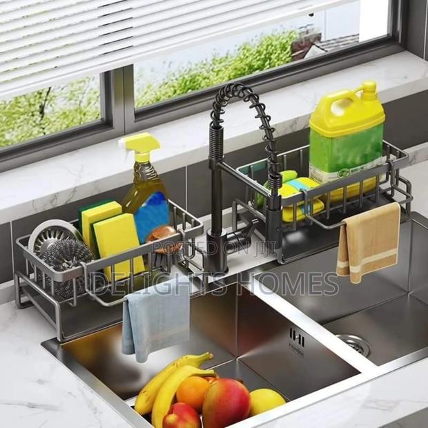 Multifunctional Sink Sponge Detergent Storage Rack-Sen