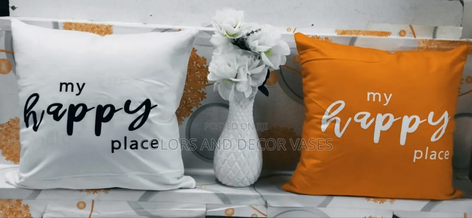 Orange and White Happy Place
