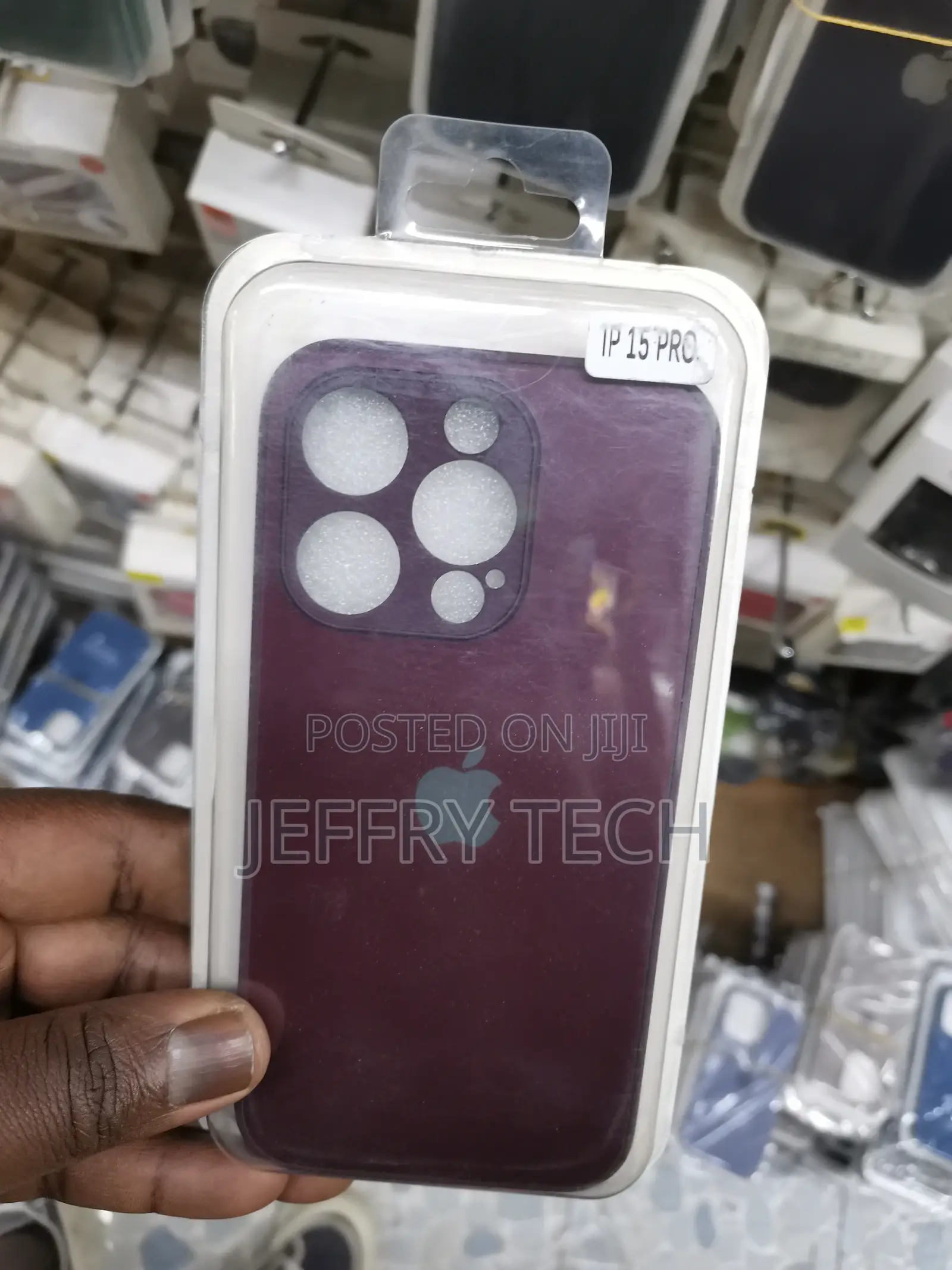 Maroon Glass Camera Protector Premium Case for iPhone 15 Pro