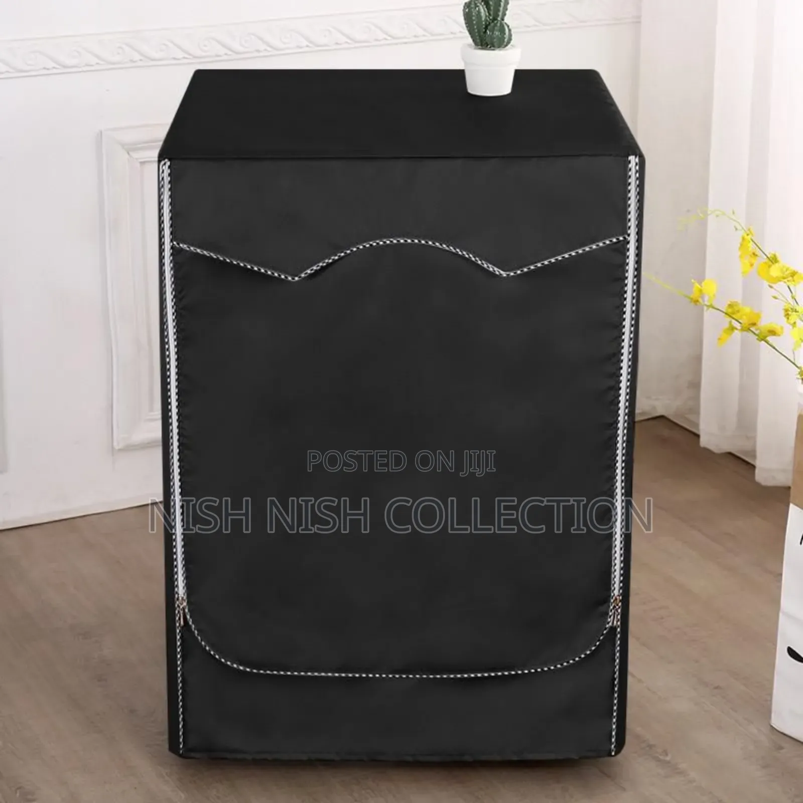 Black Waterproof Washing Machine Cover