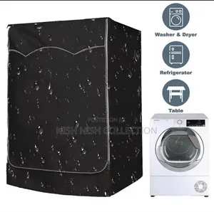Black Waterproof Washing Machine Cover