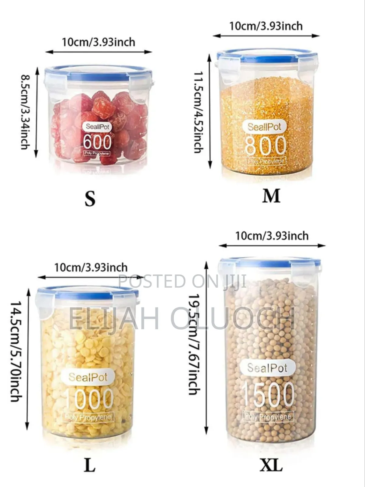Airtight Food/Cereal Containers Set of 4