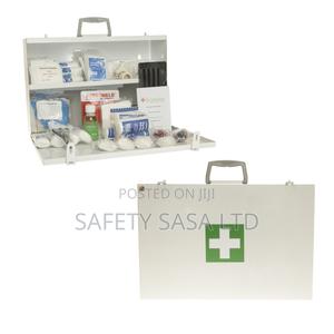 First Aid Kit in Metal Lockable Box White - main view