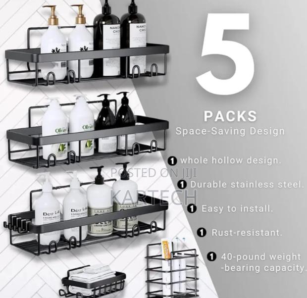 5pcs Set Rectangular Shower Caddy Shelf - main view