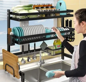 High Quality Heavy Duty Over the Sink Dish Rack 85cm