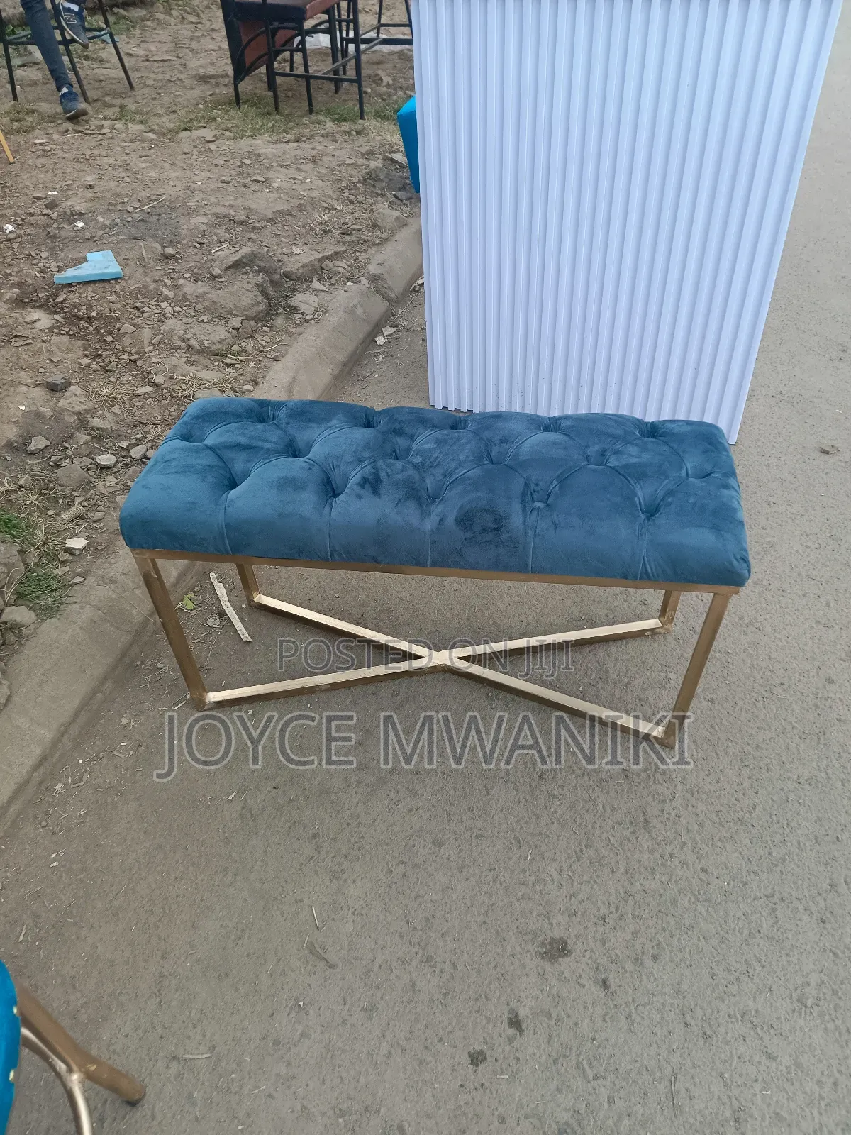 Salon Waiting Bench, Grey 