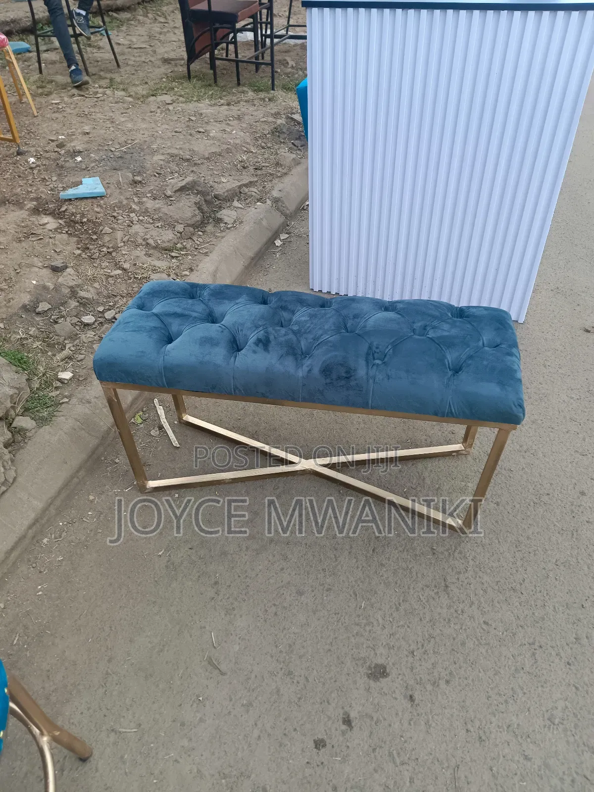 Salon Waiting Bench, Grey 