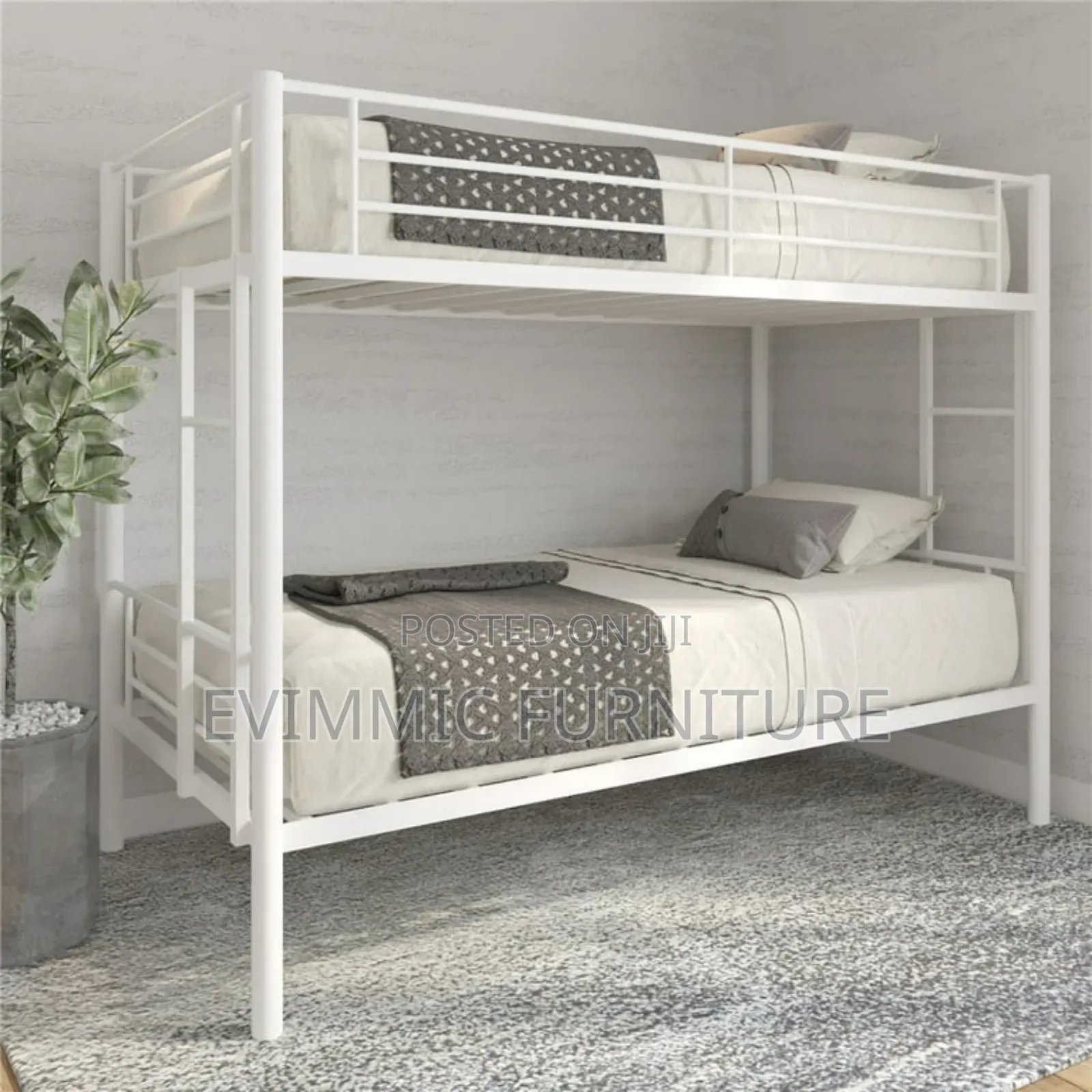 White Bunk Beds With Head Side Ladders