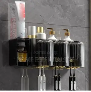 Acrylic Integrated Toothbrush Holder, Toothpaste Dispenser,