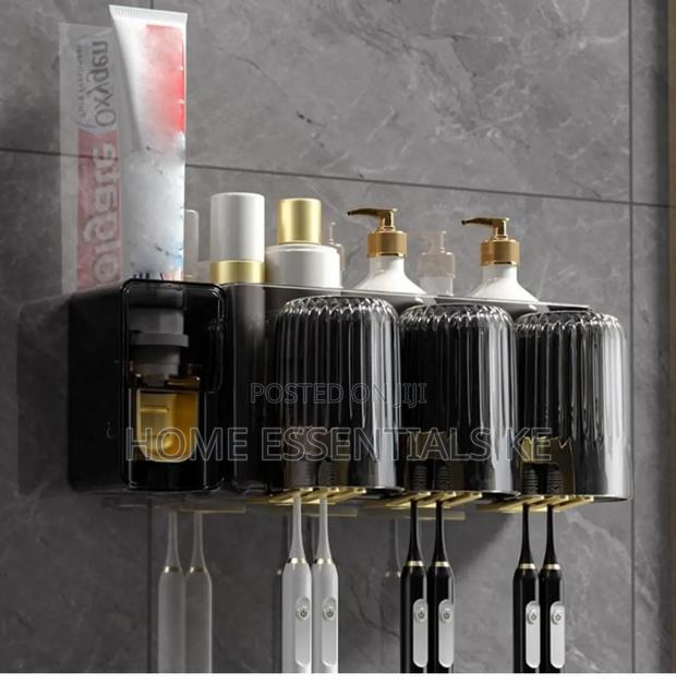 Acrylic Integrated Toothbrush Holder, Toothpaste Dispenser,