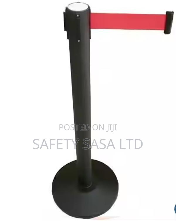 Stanchions Queue Divider Stainless Steel Black Pole - main view