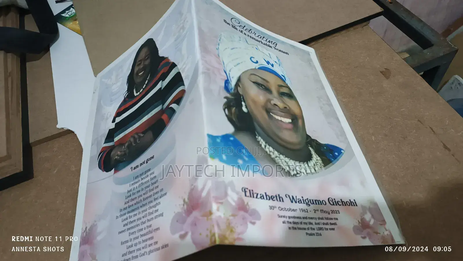 Eulogy Printing Available