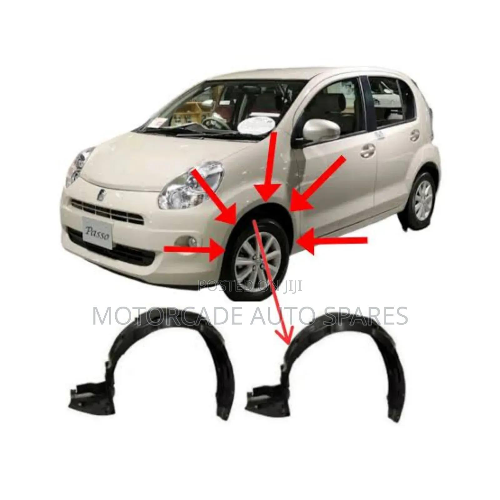 Toyota Passo 2008/2010 Front Bumper Stoneguards/Inner Fender