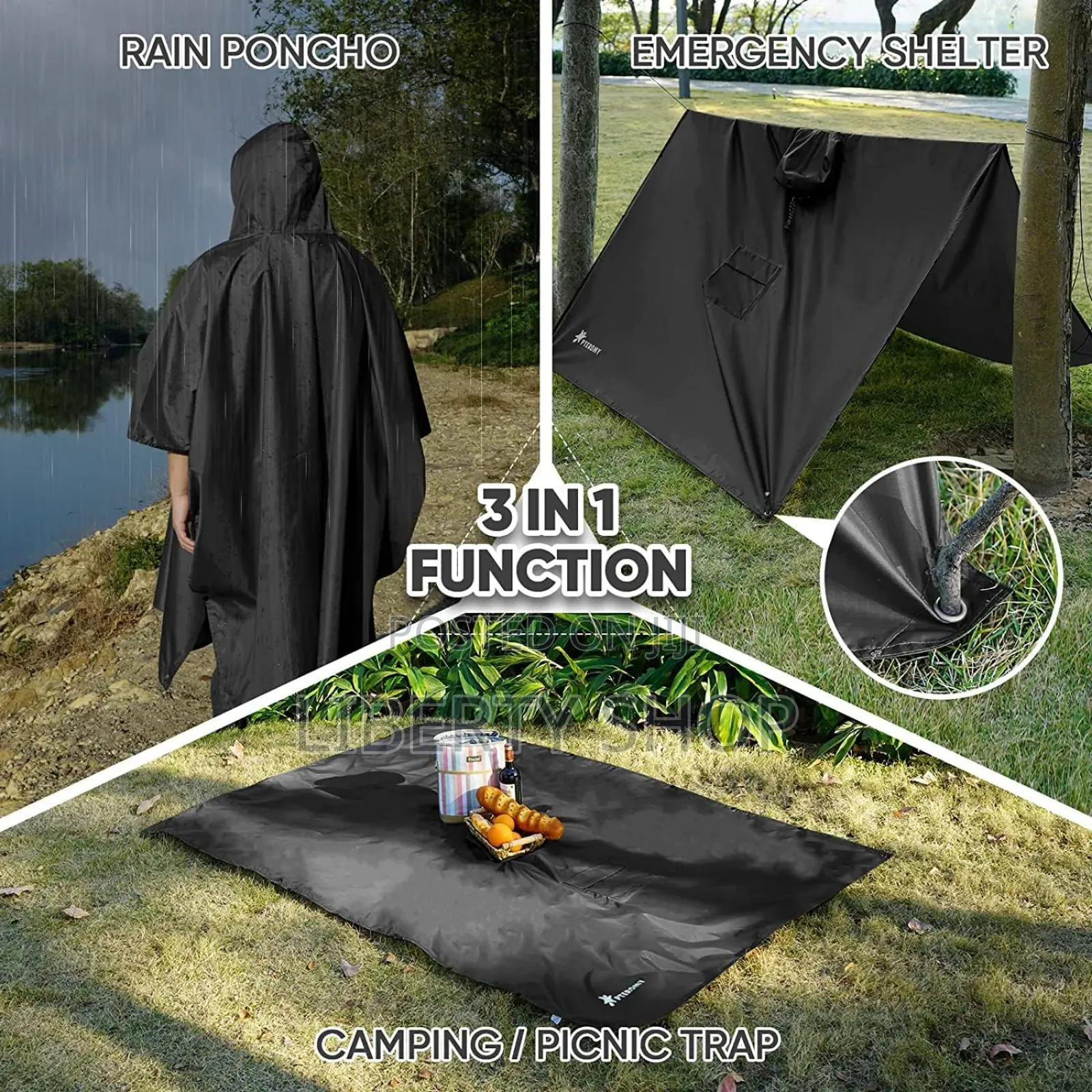 3 in Rain 1 Rain Coat Poncho