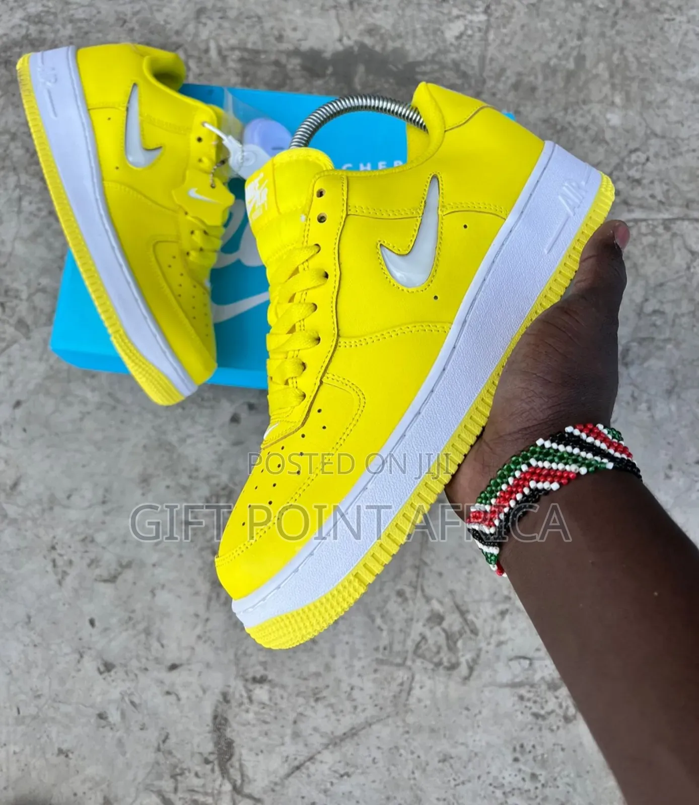 Yellow Nike Airforce 1 Unisex Sneakers