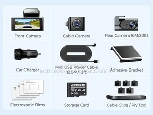 Azdome M550pro 3 Channel Car Dashcam Recorder Kit