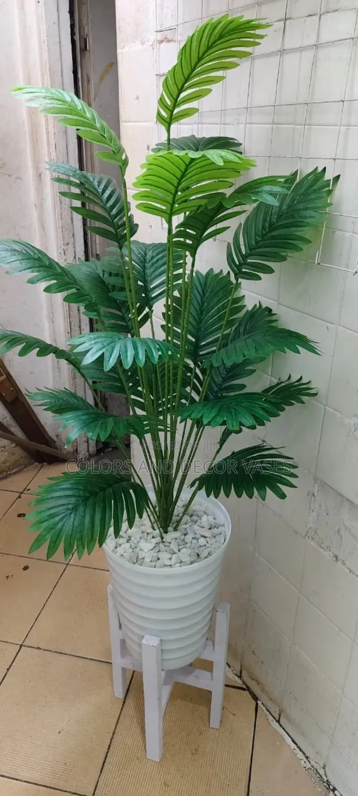 1.4m Palm,Vase Plus Stand