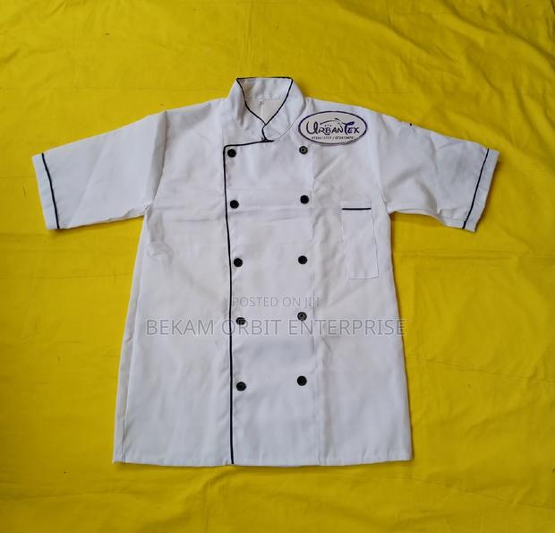 Customized Double Breasted White Chef Jacket - main view
