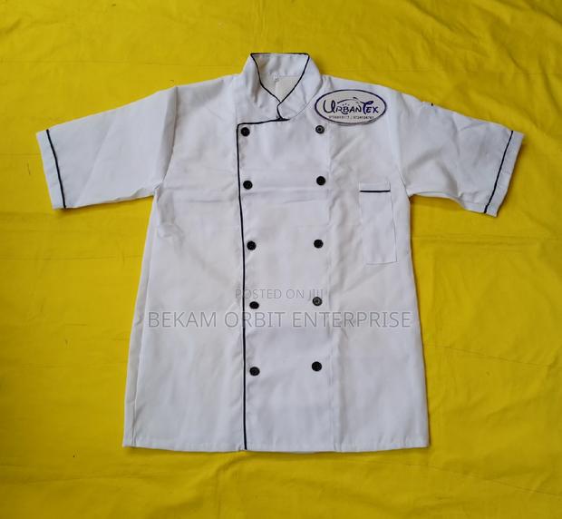 Short Sleeved White Chef Jacket - main view