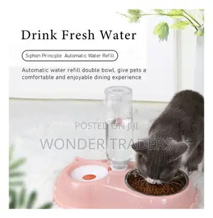 *Automatic Single Pet Bowl Plus Water Dispenser 500ml