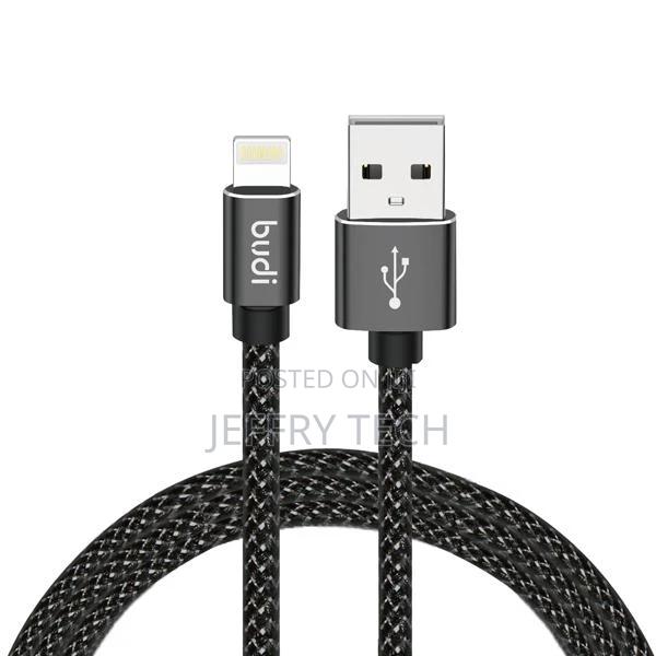 Budi USB to Lightning 3 Meter 2.4A Braided Cable – Black DC2 - main view