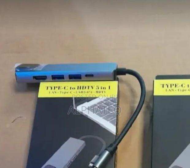 USB Type C 5 In1 to HDMI,Rj,Usb,Type Cadapter