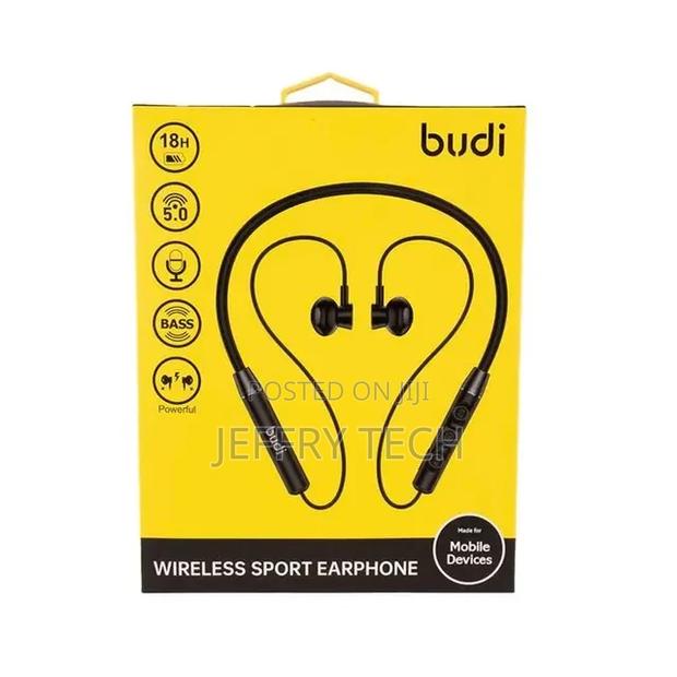 Budi Wireless Sport Earphone 18H - Black - thumbnail 2