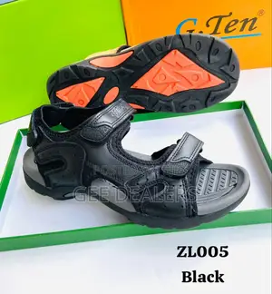 Men Open Shoes >Leather Black Open Shoes ,Sandals