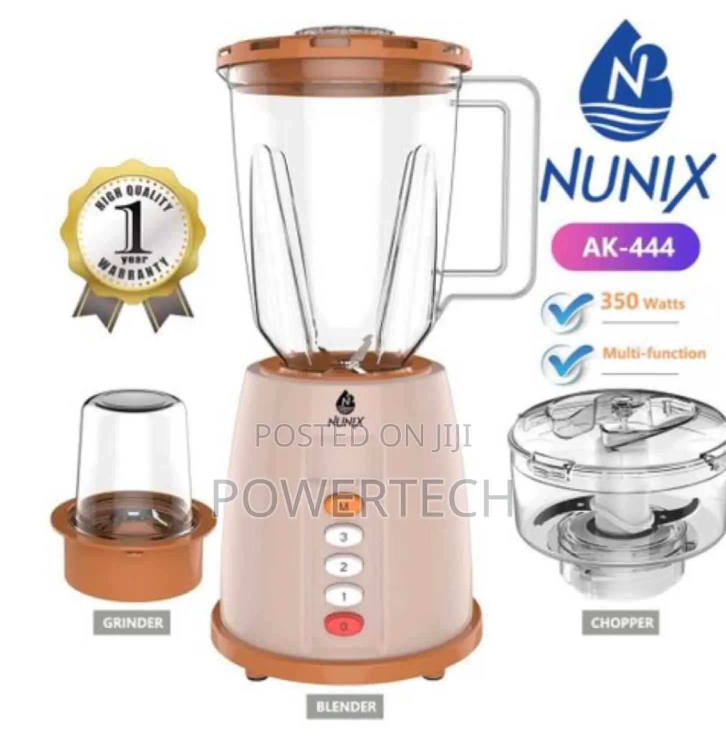 Nunix 3 in 1 Blender, Grinder Chopper Model AK-444