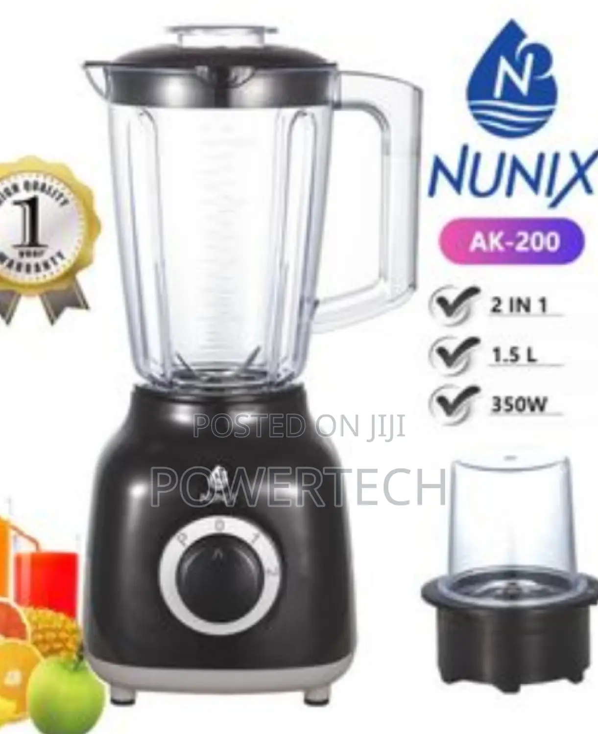 Nunix 2 in 1 Blender With Grinding Machine