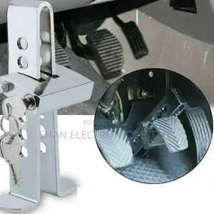 -Car Brake Clutch Pedal- Lock Alloy Steel Security 8holes