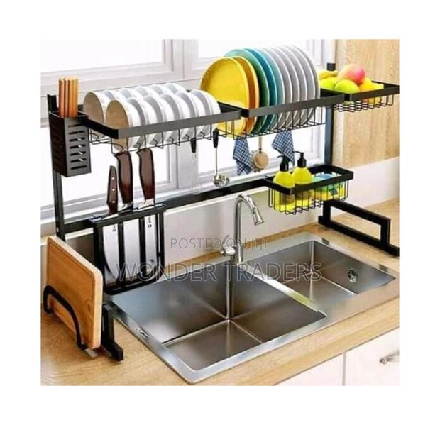 2 Tier Over the Sink Dish Drainer Two Sink Drainer 85cm - main view