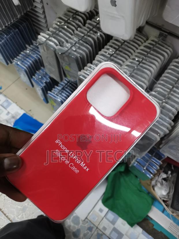 Red Silicon Case for iPhone 15 Pro Max - thumbnail 3